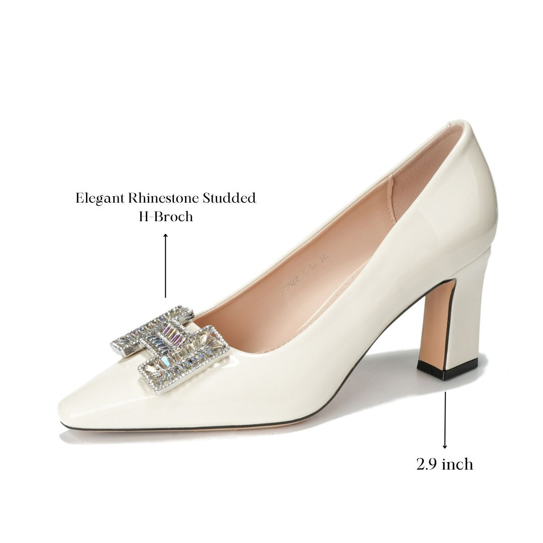 Veronica Vibe — Off-White Office & Corporate Formal Heels | Ozzaro