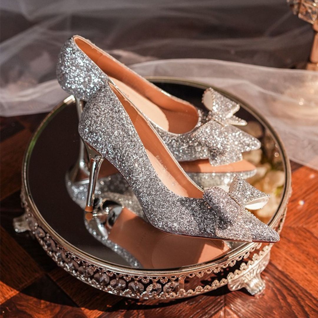 Silver Shimmer Bridal Heel