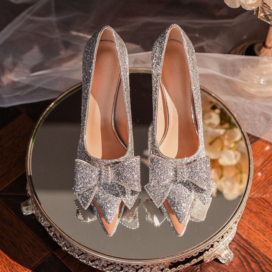 Silver Shimmer Bridal Heel