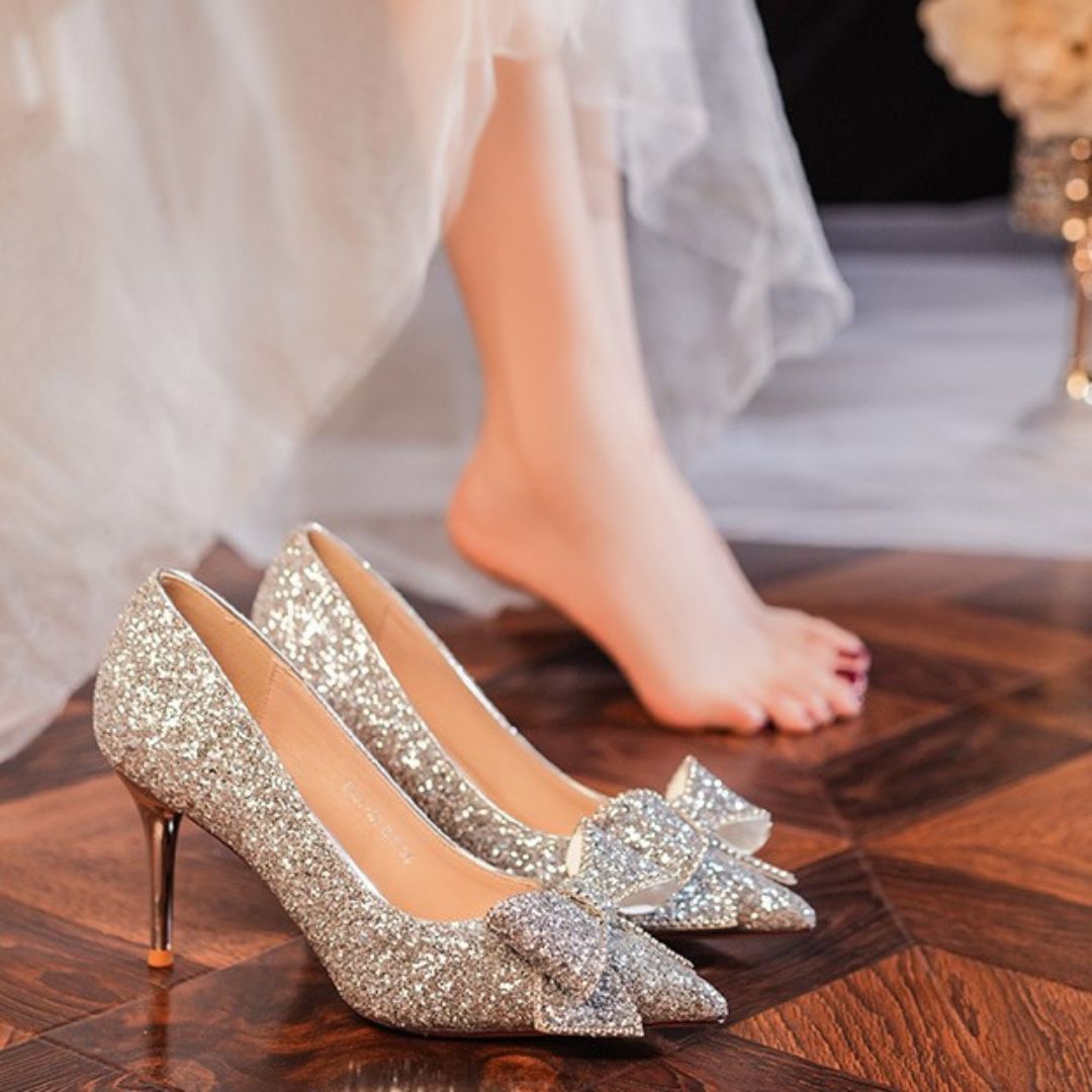 Silver Shimmer Bridal Heel