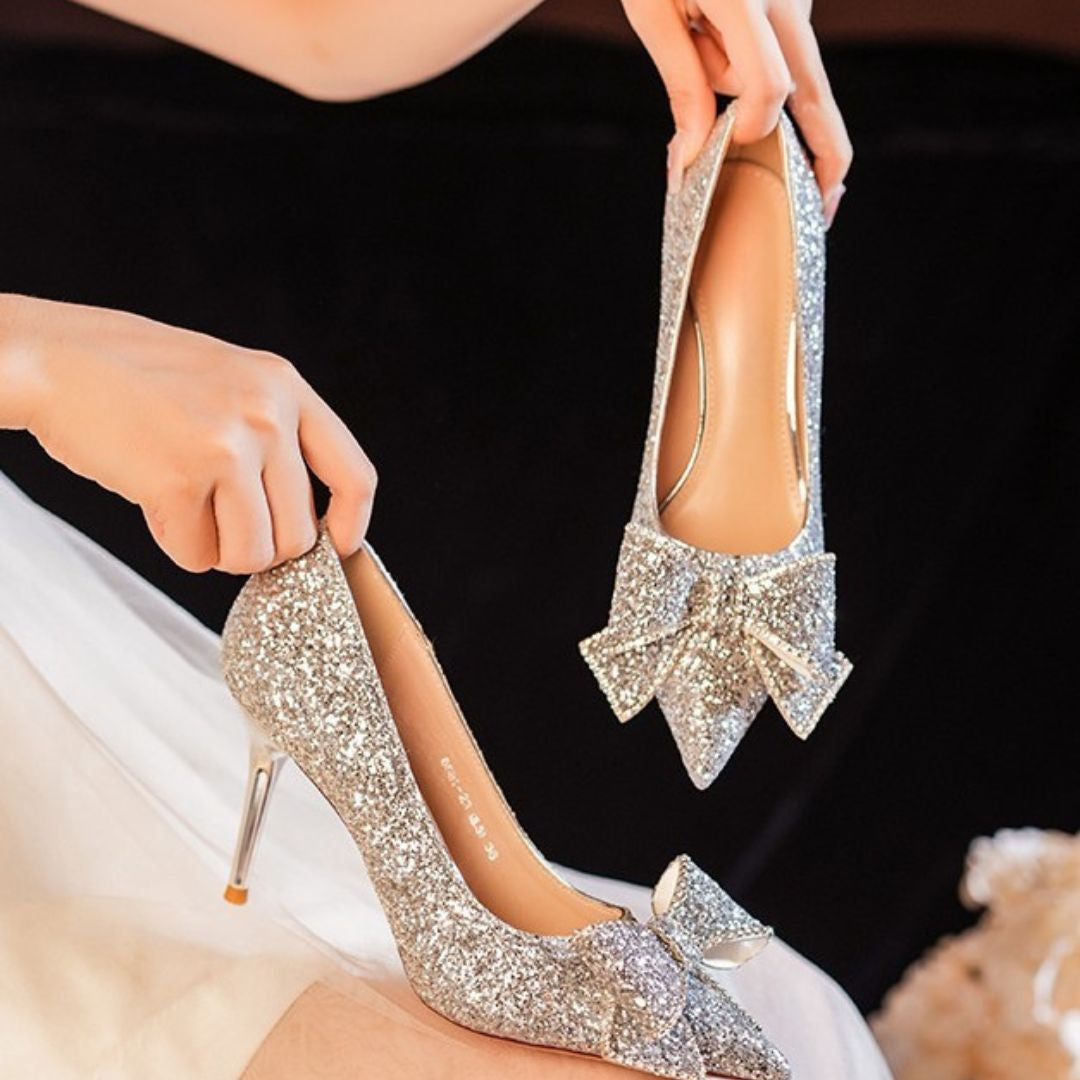 Silver Shimmer Bridal Heel