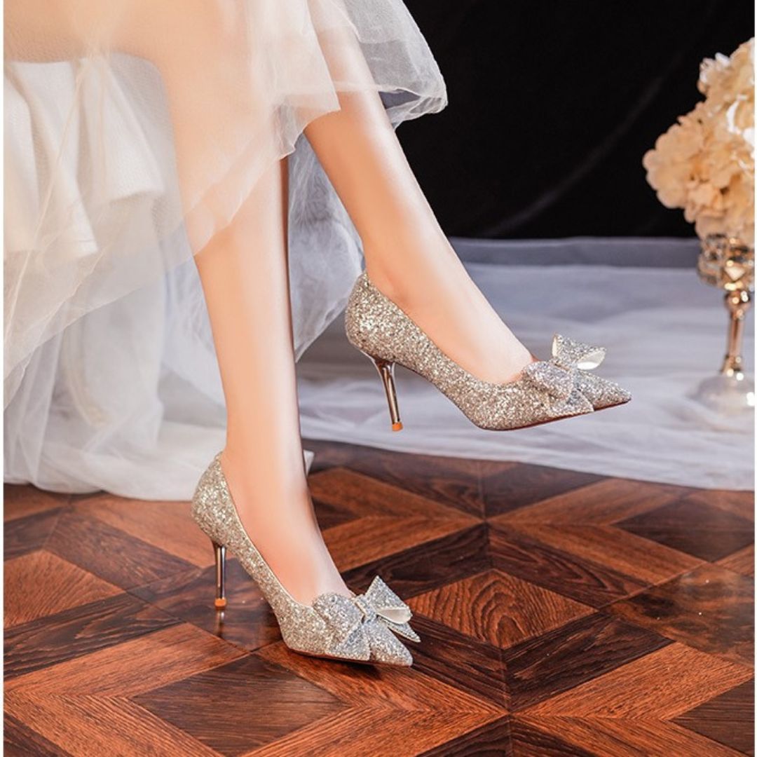 Silver Shimmer Bridal Heel