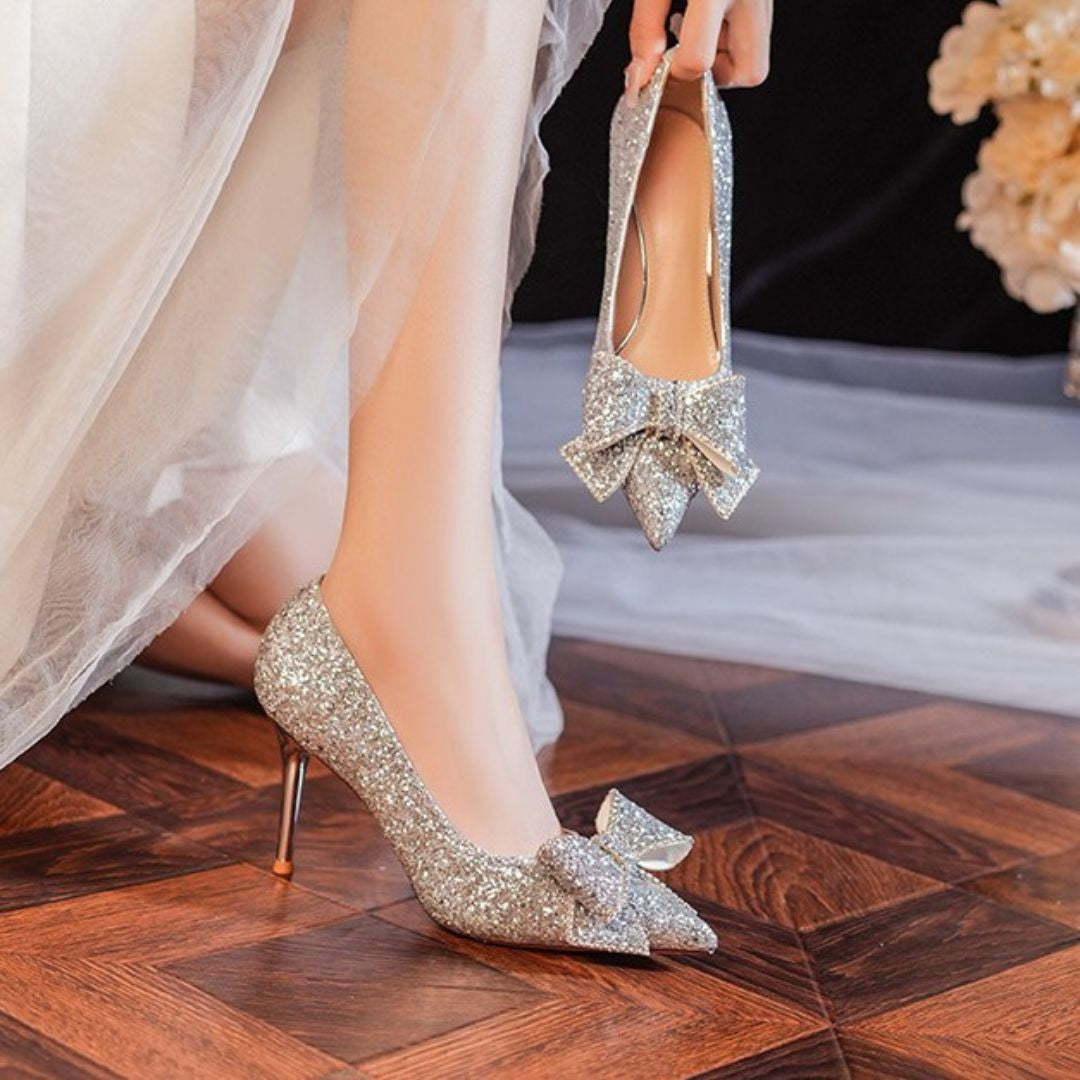 Silver Shimmer Bridal Heel