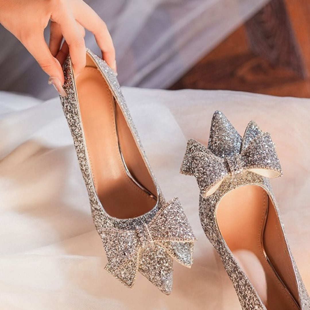 Silver Shimmer Bridal Heel