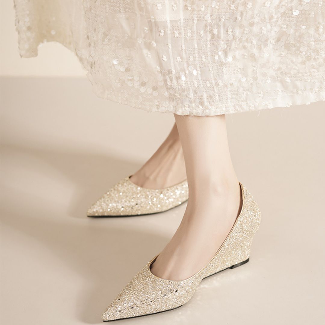 Shubh (Champagne) — Bridal & Wedding Heels | Ozzaro