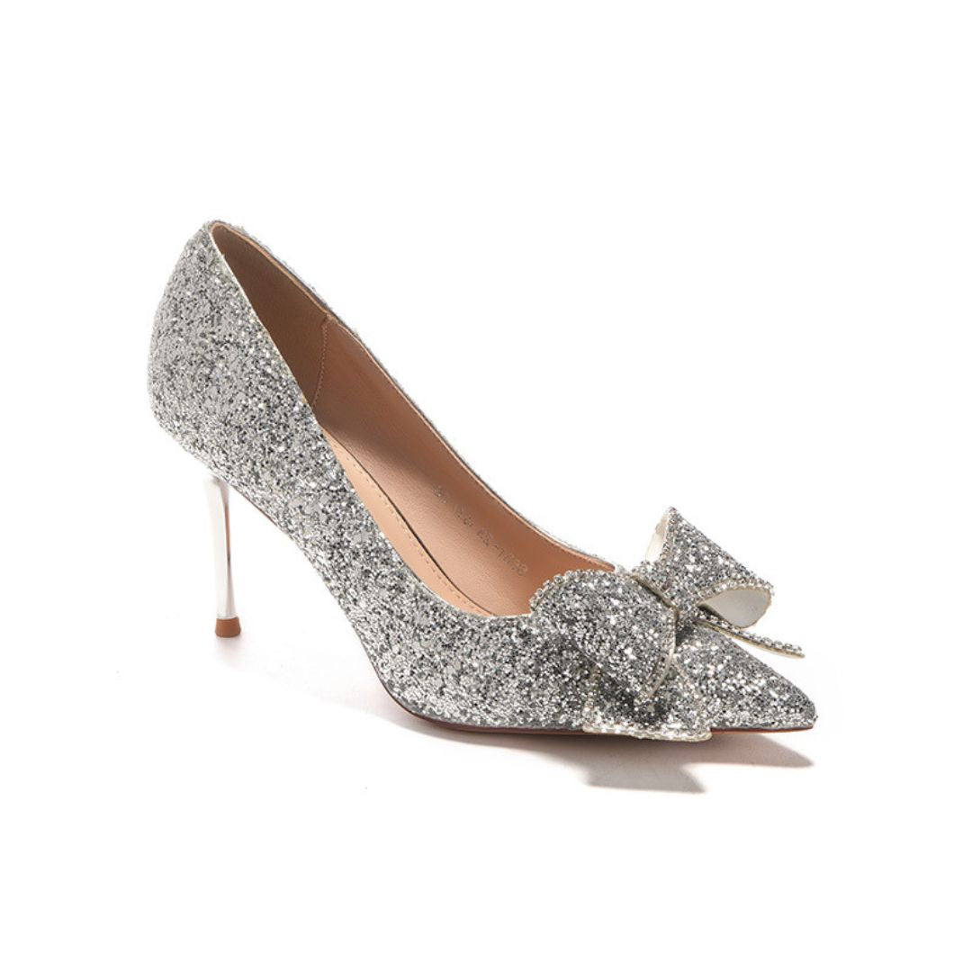Silver Shimmer Bridal Heel