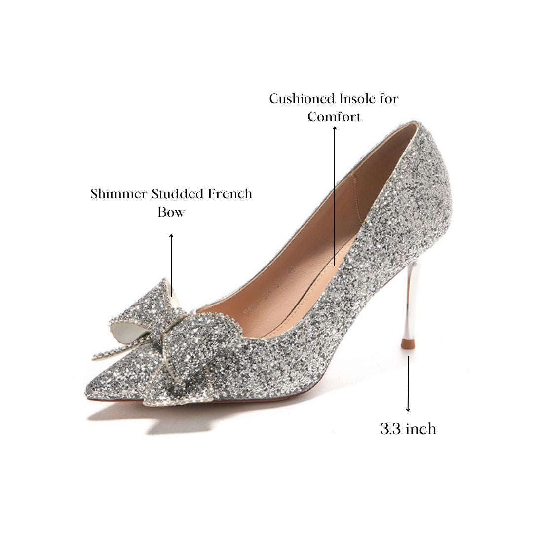 Silver Shimmer Bridal Heel
