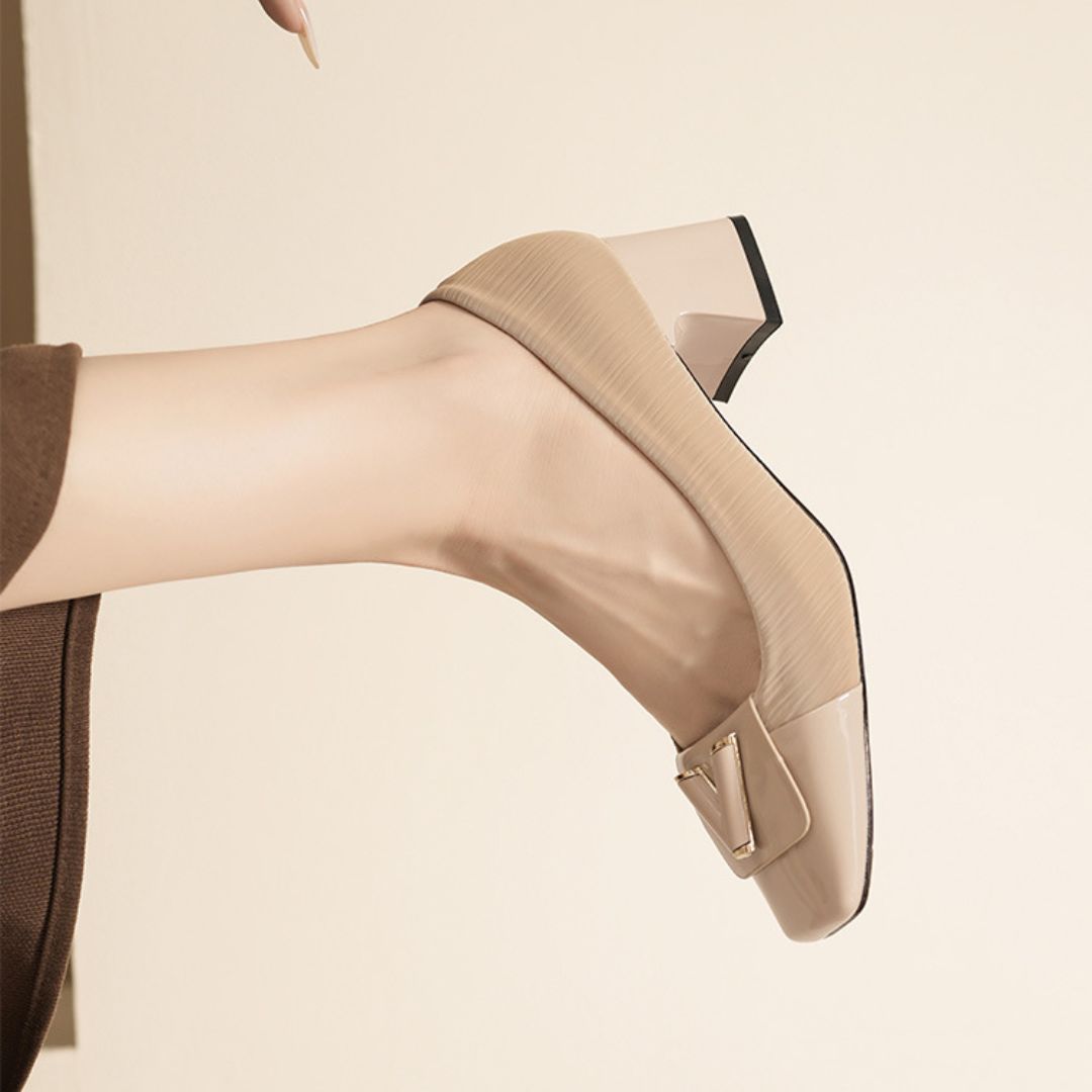 Pure Poise (Nude) — Office & Formal Heels | Ozzaro
