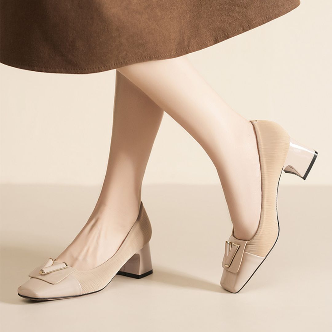 Pure Poise (Nude) — Office & Formal Heels | Ozzaro