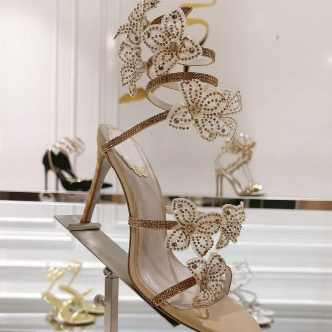 Elena Tie Up Heels (Gold)