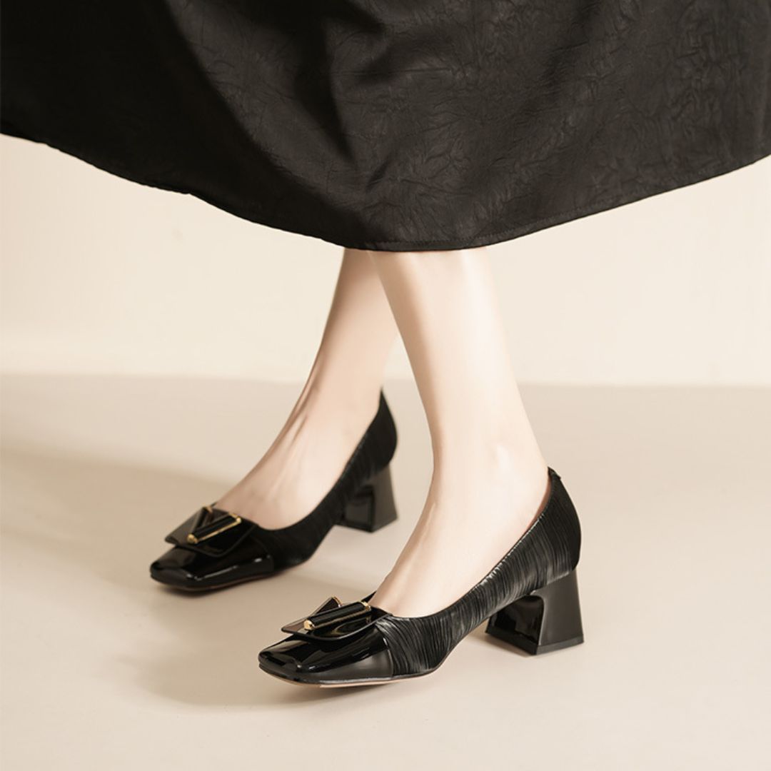 Pure Poise (Black) — Office & Formal Heels | Ozzaro