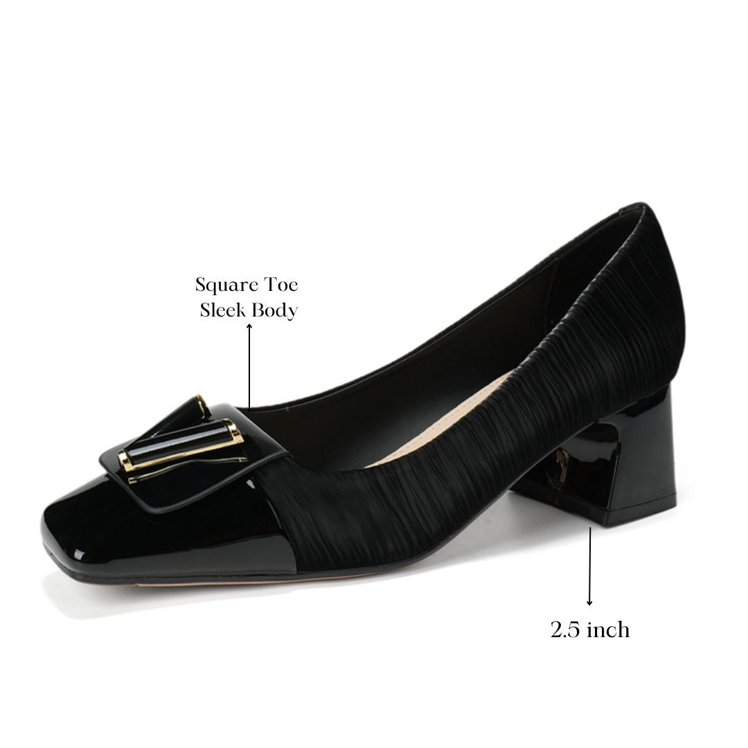 Pure Poise (Black) — Office & Formal Heels | Ozzaro