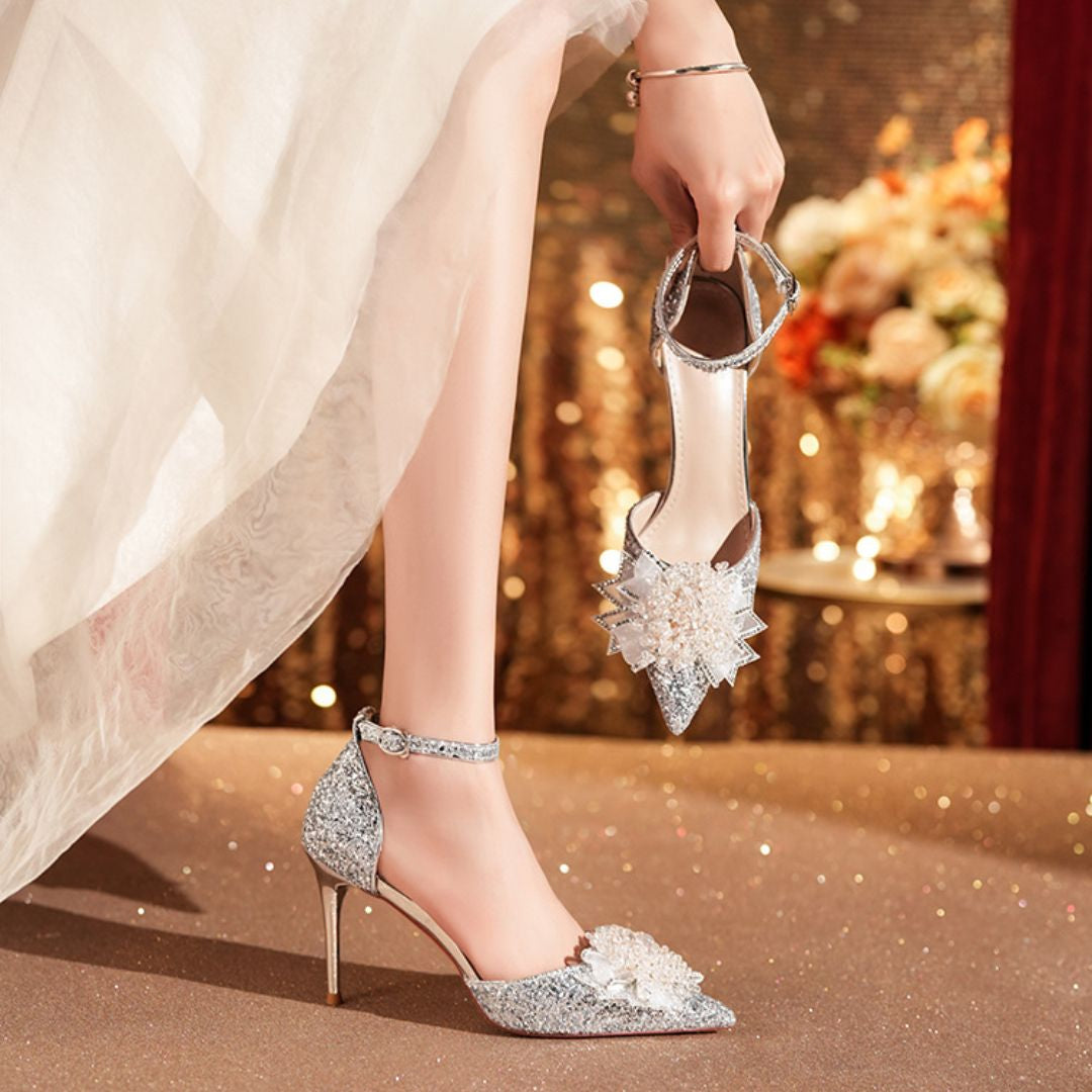 Silver Glitter Bridal Heel 