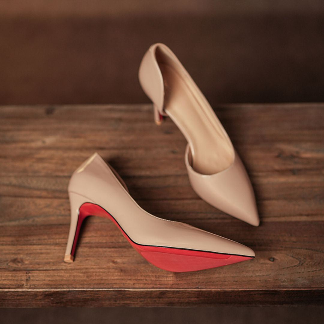 Nightline nude stiletto heel height view