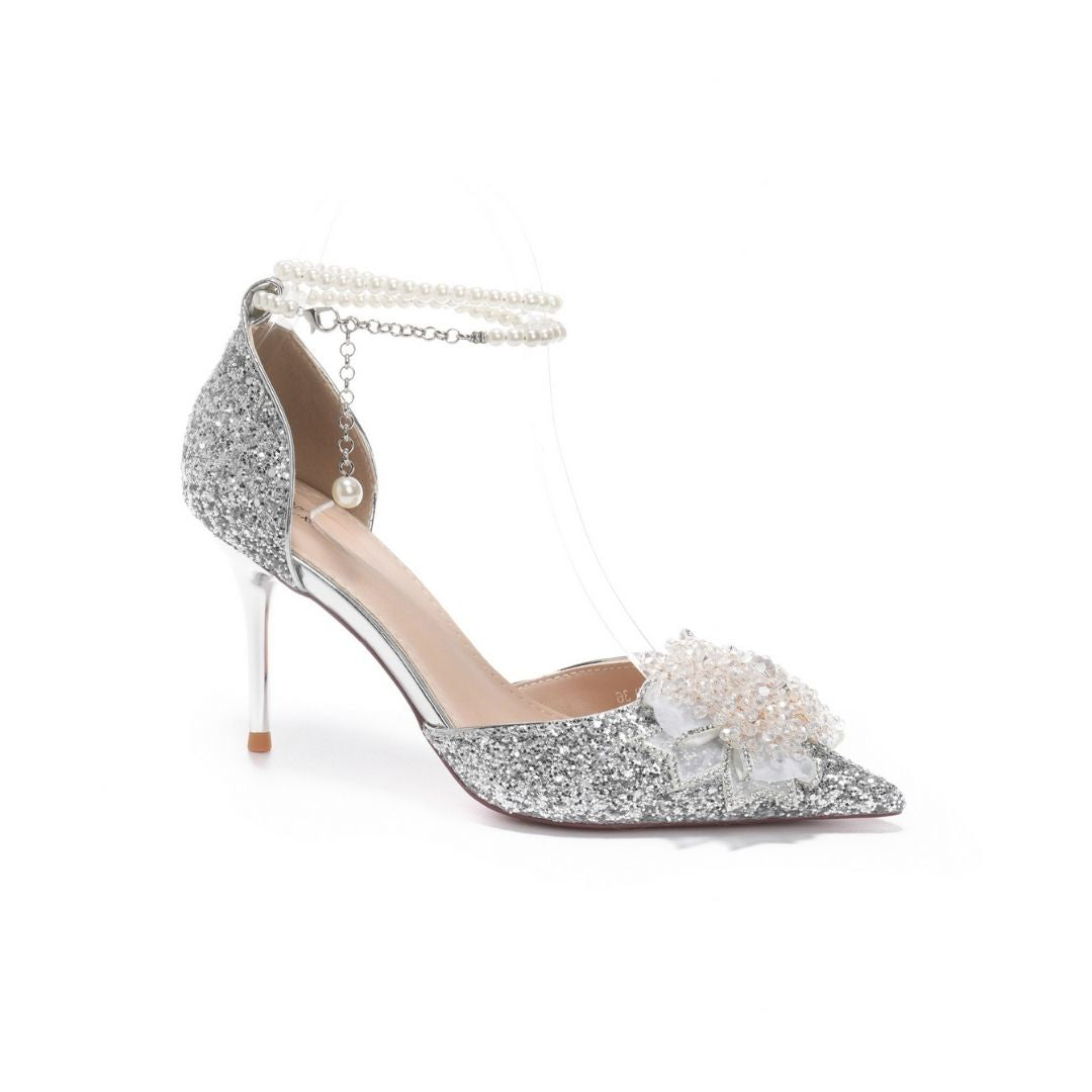 Silver Glitter Bridal Heel 