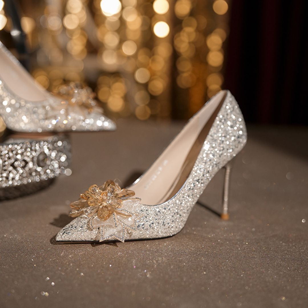 Silver Shimmer Bridal heel