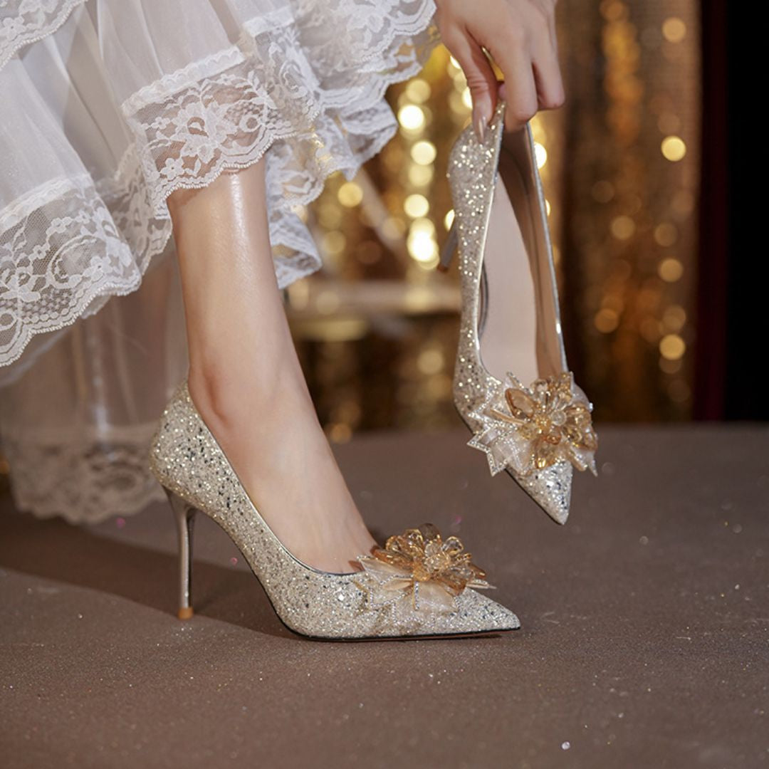 Silver Shimmer Bridal heel