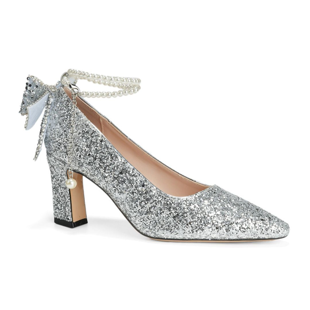 Chaand Bela — Silver Shimmer bridal Heel | Ozzaro