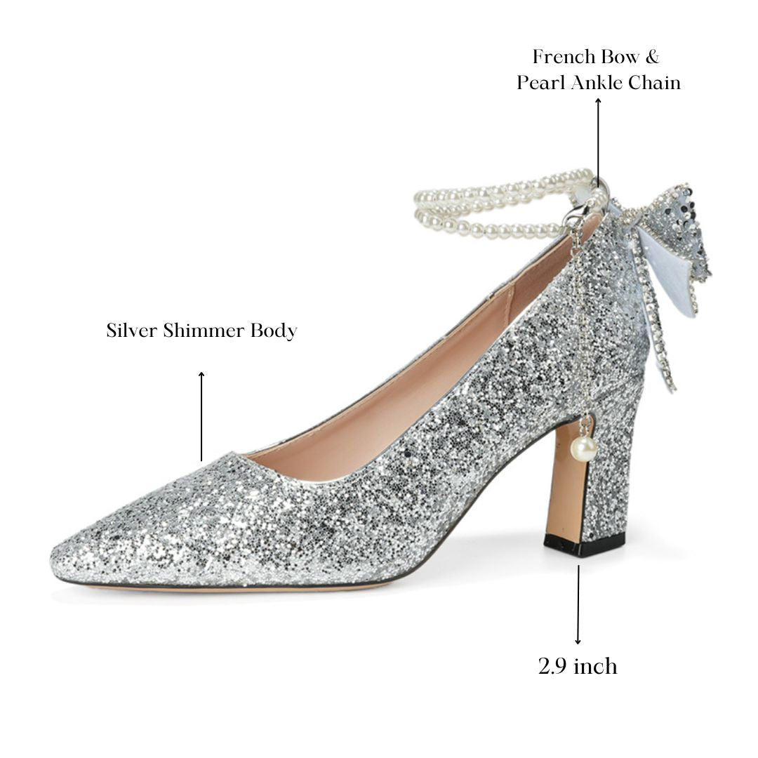 Chaand Bela — Silver Shimmer bridal Heel | Ozzaro