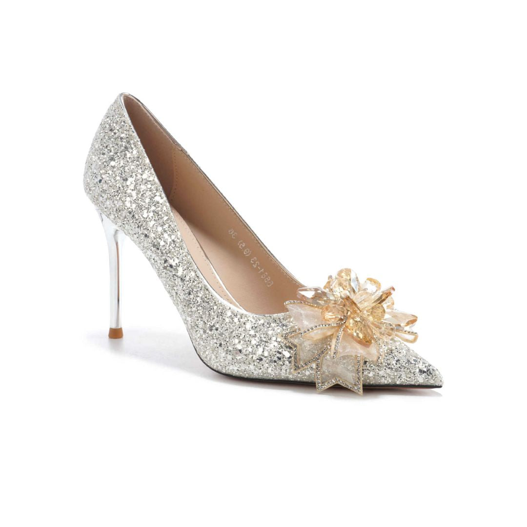 Silver Shimmer Bridal heel
