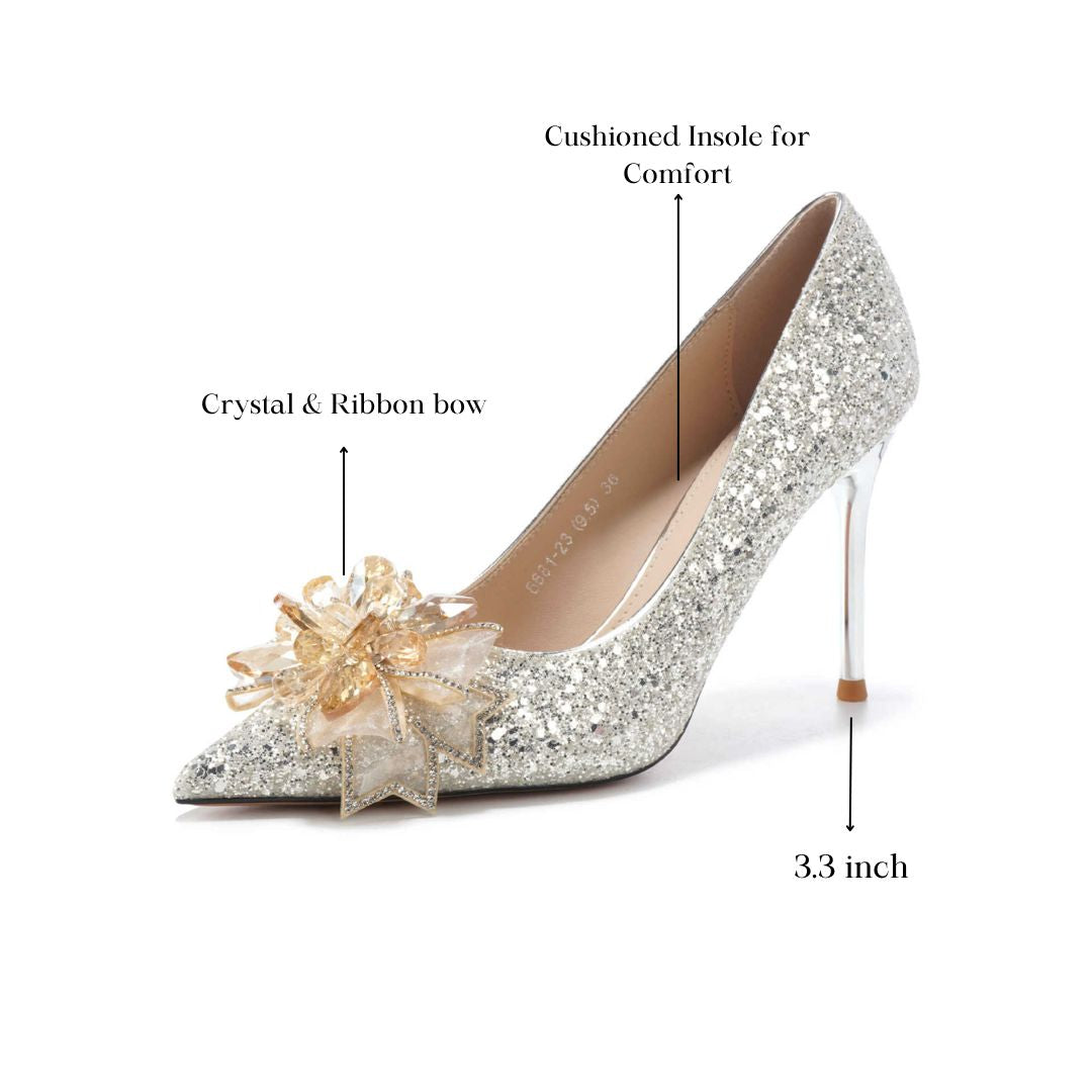 Silver Shimmer Bridal heel