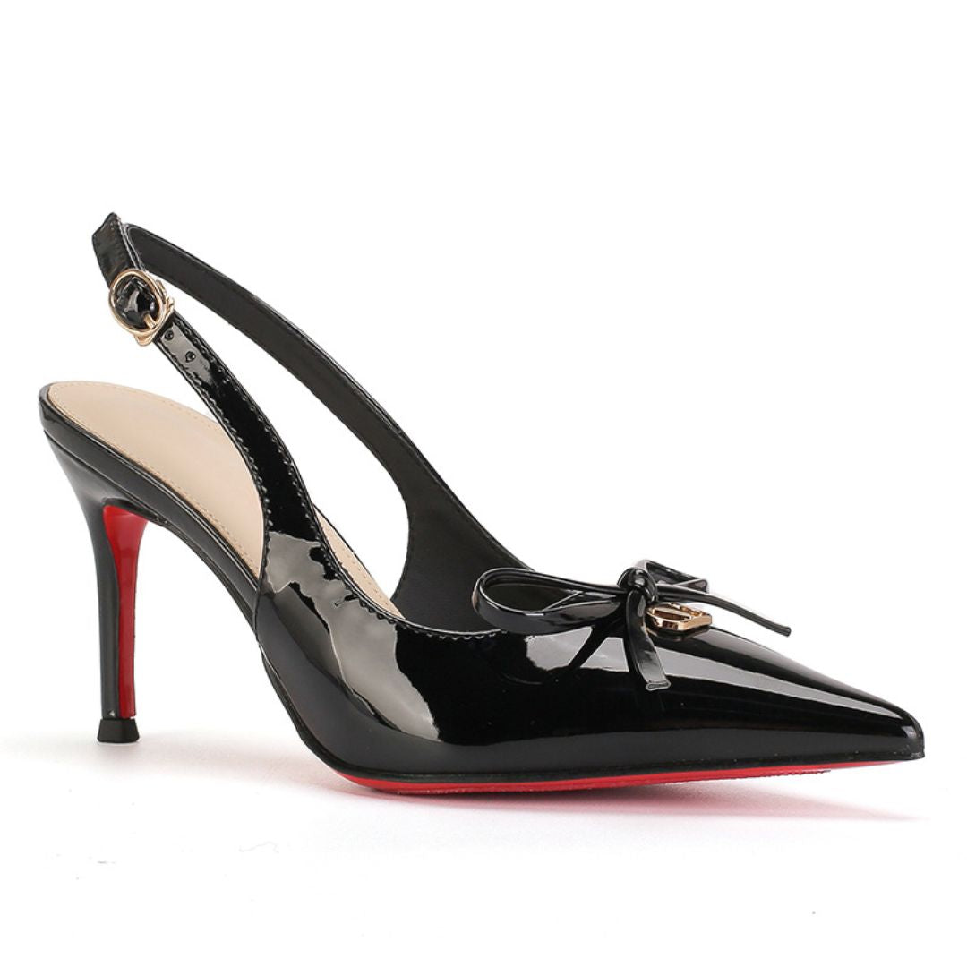 Glossed Edge (Black) — Party & Formal Heels | Ozzaro