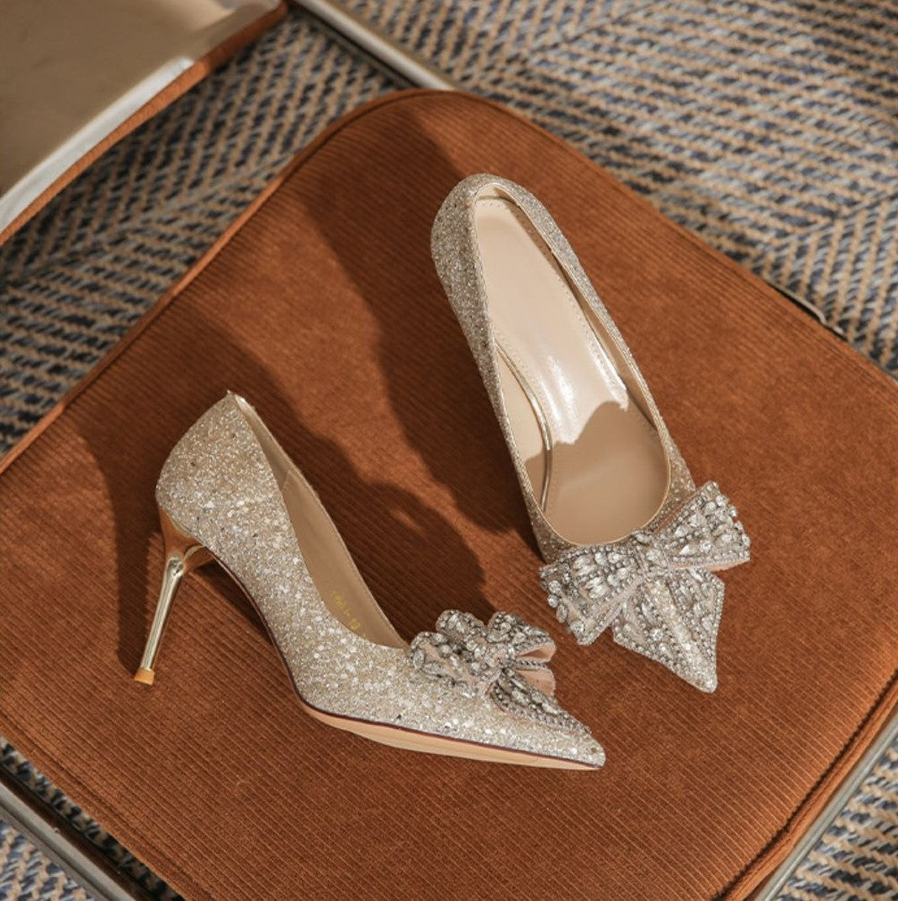 Silver Shimmer Bridal Heel