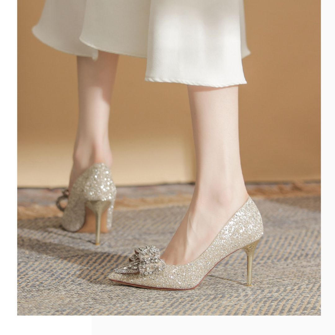 Silver Shimmer Bridal Heel