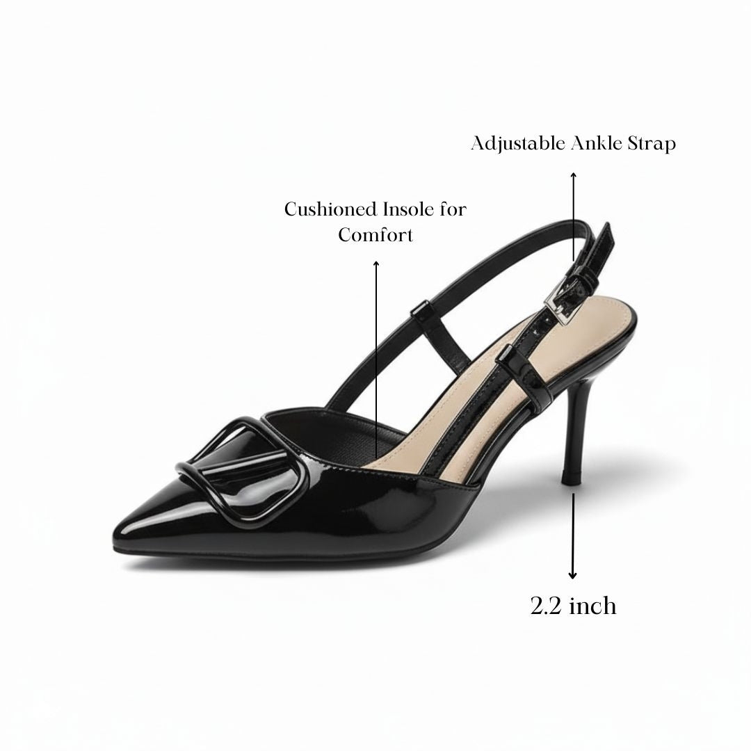 City Luxe black heels sole and heel height view
