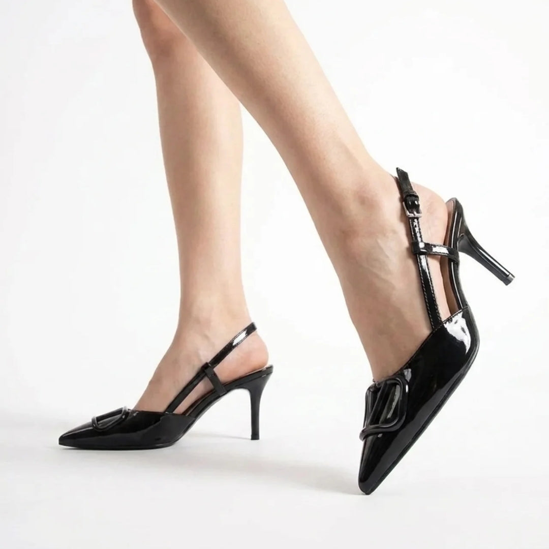 City Luxe black heels styled for office to evening look