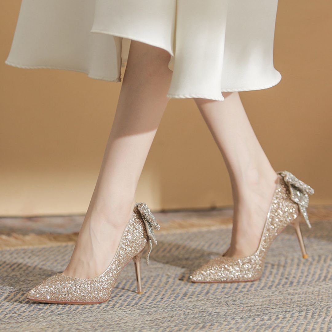 Sunheri Dulhan — Champagne Gold Bridal Heels | Ozzaro