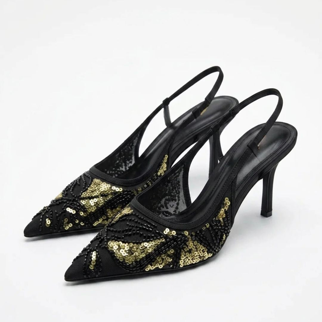 Night Star - Black & Gold Party Heel