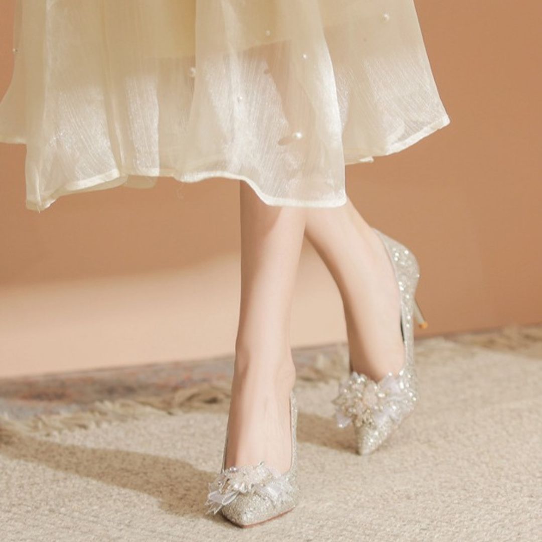 Silver Shimmer Bridal Heel