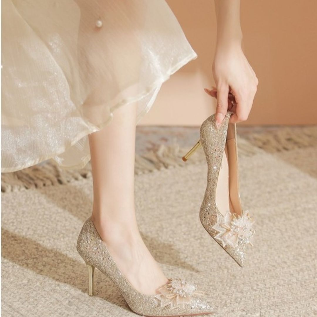 Silver Shimmer Bridal Heel