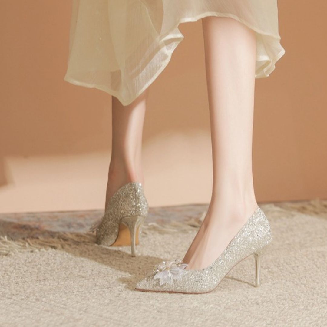Silver Shimmer Bridal Heel