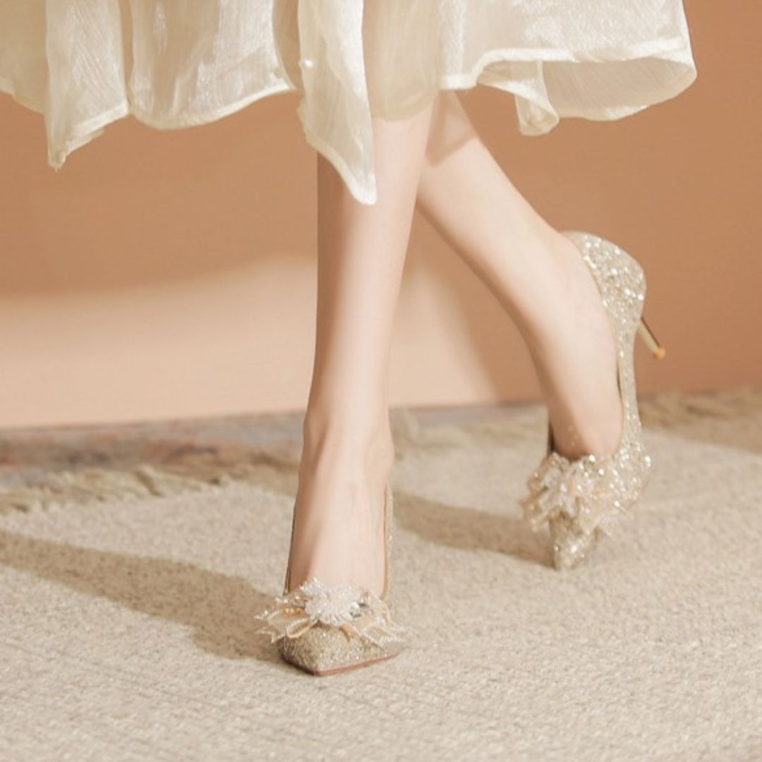 Silver Shimmer Bridal Heel