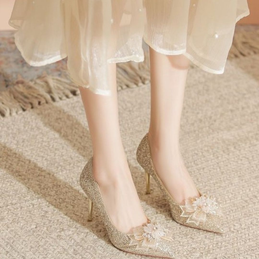 Silver Shimmer Bridal Heel