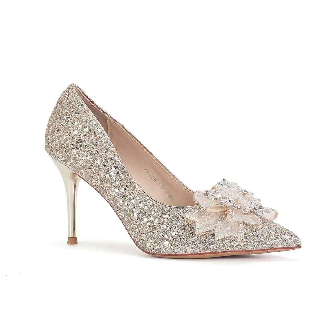 Silver Shimmer Bridal Heel
