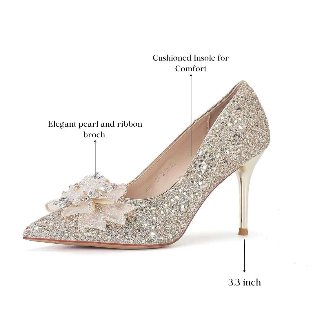 Silver Shimmer Bridal Heel