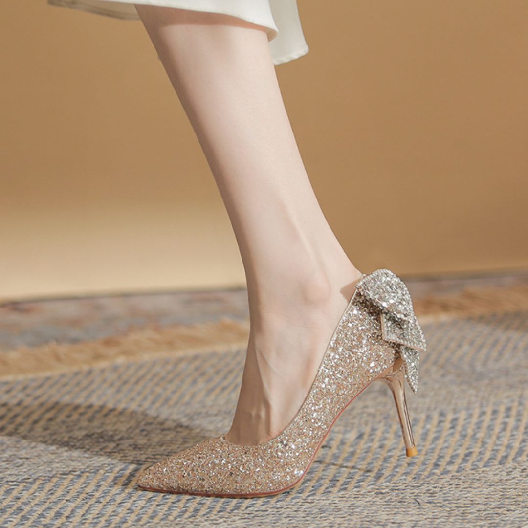 Sunheri Dulhan — Champagne Gold Bridal Heels | Ozzaro