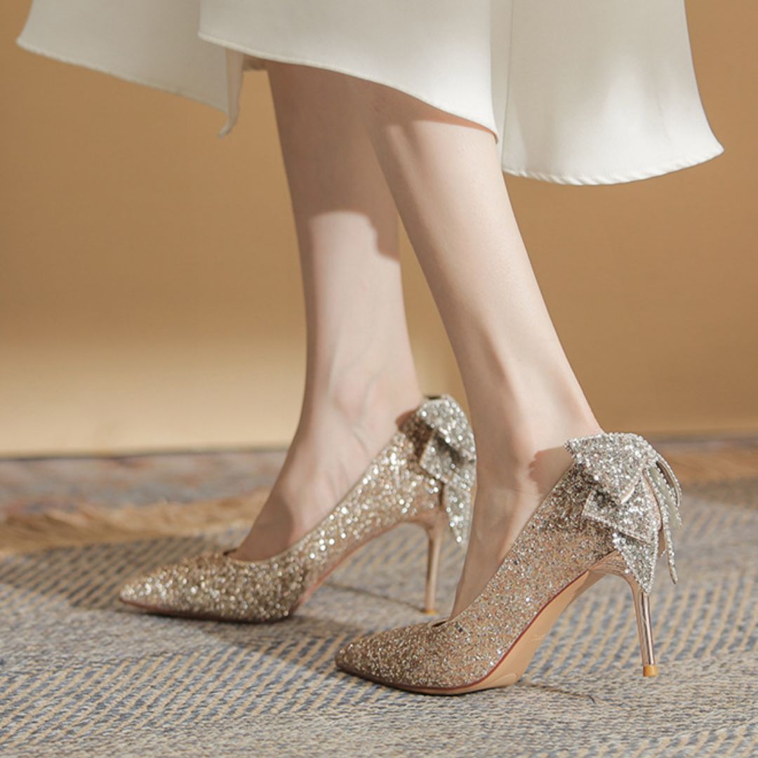 Sunheri Dulhan — Champagne Gold Bridal Heels | Ozzaro