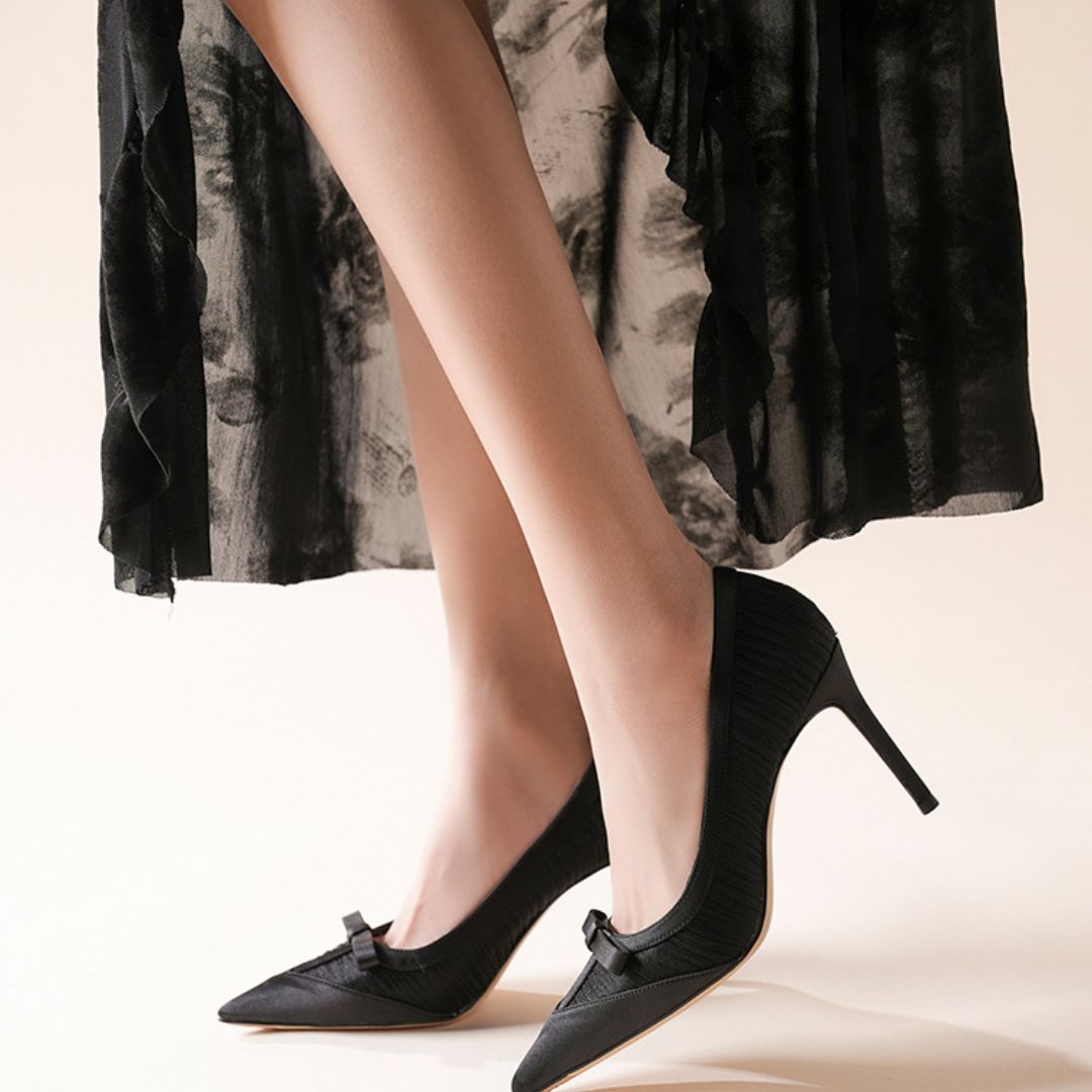 Evening Veil — Black Date Night & Evening Heels | Ozzaro
