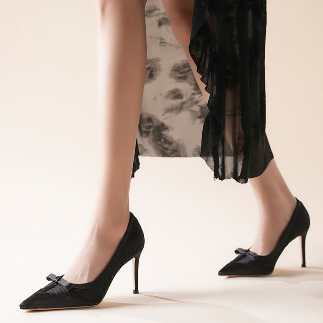 Evening Veil — Black Date Night & Evening Heels | Ozzaro