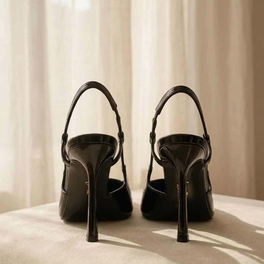 Gilded Edge — Black Cocktail & Party Heels | Ozzaro