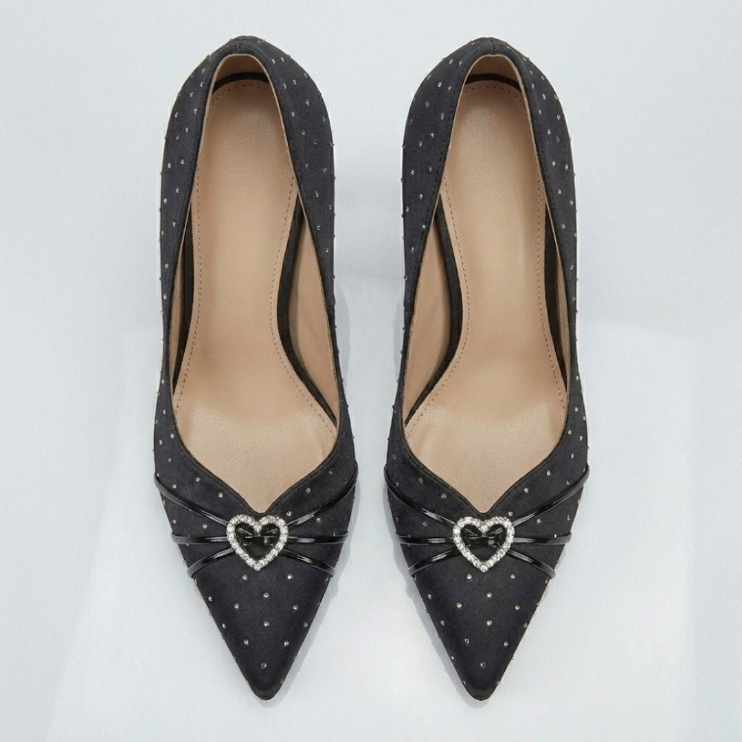 Black polka dot Party heel Top view 