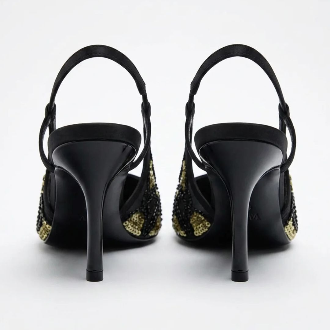 Night Star - Black & Gold Party Heel