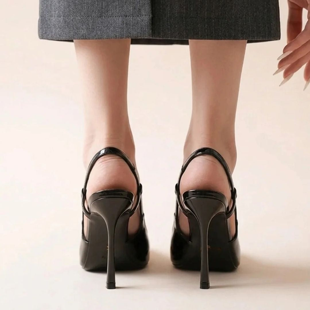 Gilded Edge — Black Cocktail & Party Heels | Ozzaro