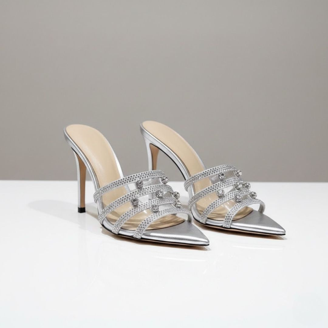 Metallic Silver Party Heel 
