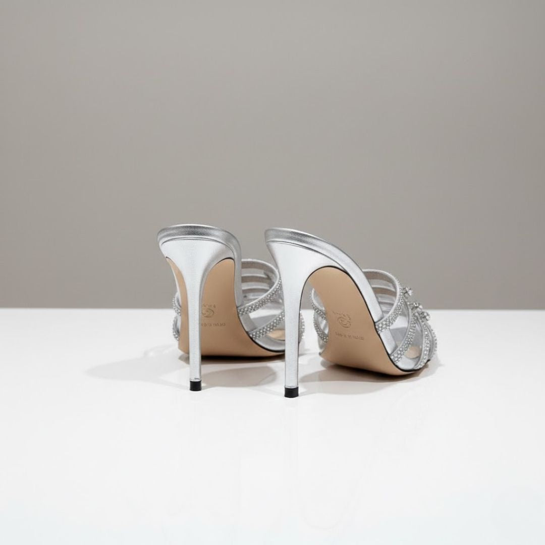 Metallic Silver Party Heel 