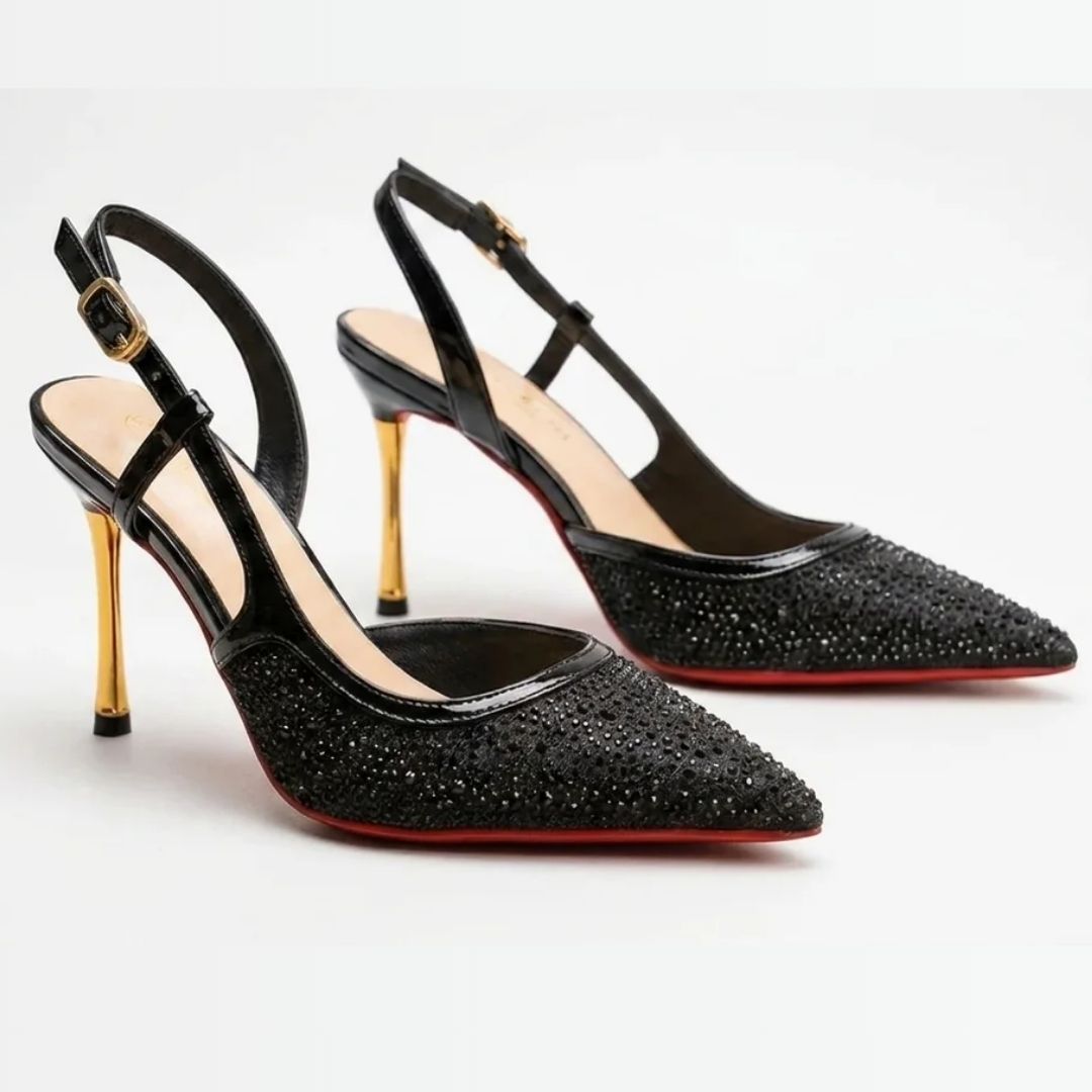 Gloss Code — Black Date Night & Evening Heels | Ozzaro